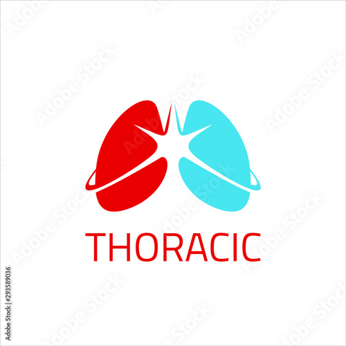 simple vector with iconic lungs for thoracic medical logo design inspiration