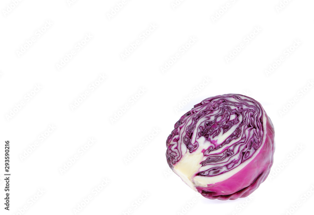 copy space red cabbage isolated on white copy space red cabbage isolated on white