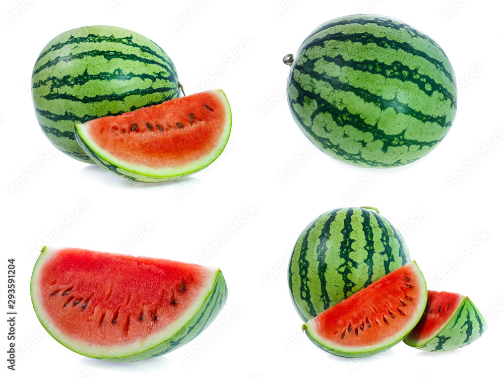 set of watarmelon on white background set of watarmelon on white background