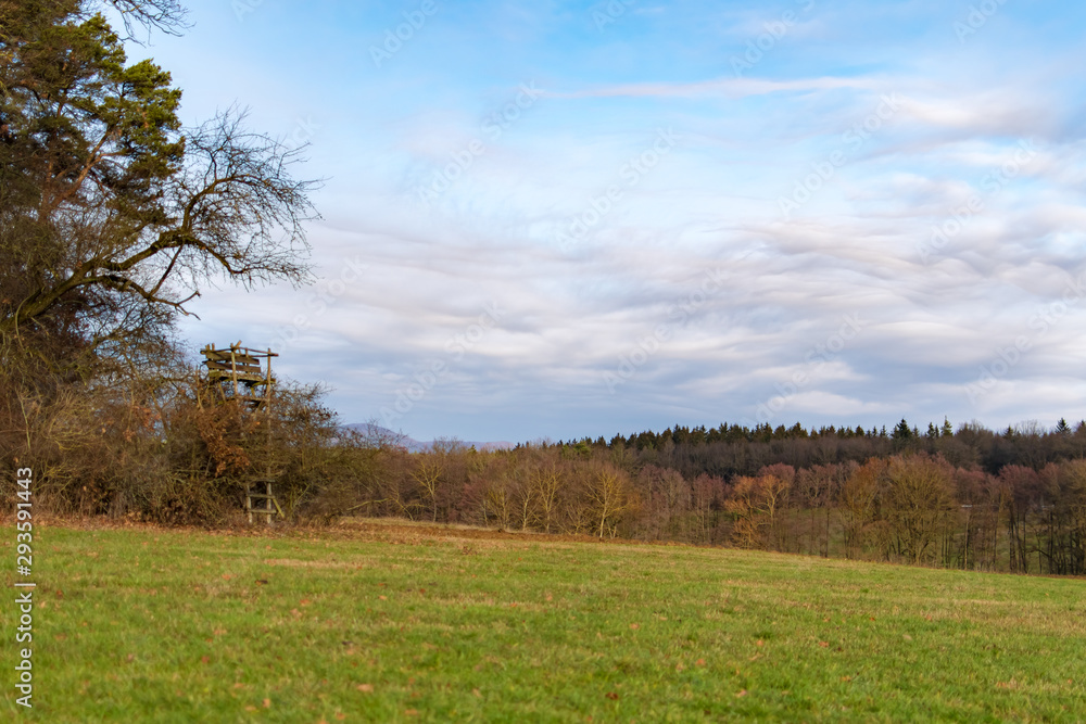 Huning hide at a field