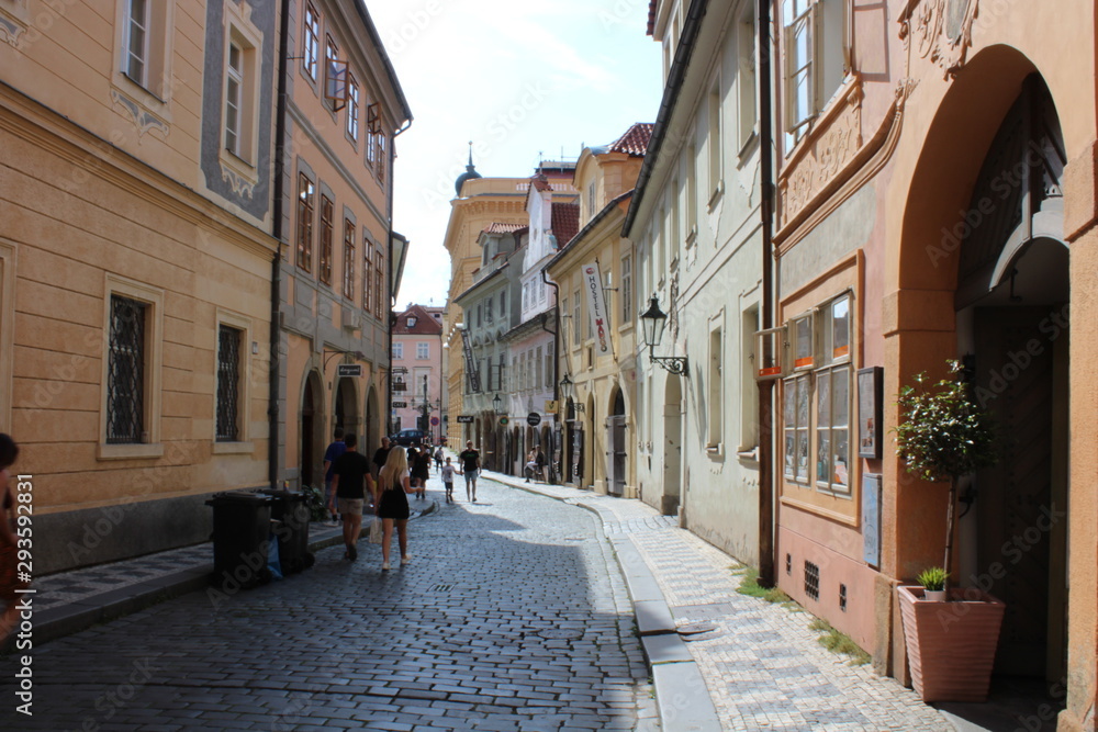 narrow street in old town Prague