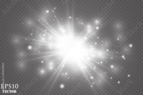 Vector transparent sunlight special lens flare light effect.