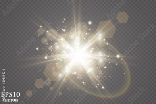 Vector transparent sunlight special lens flare light effect.
