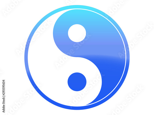 Yin Yang Icon Symbol in farbe bunt mit Hintergrund Struktur in Farbe als Emblem oder Zeichen