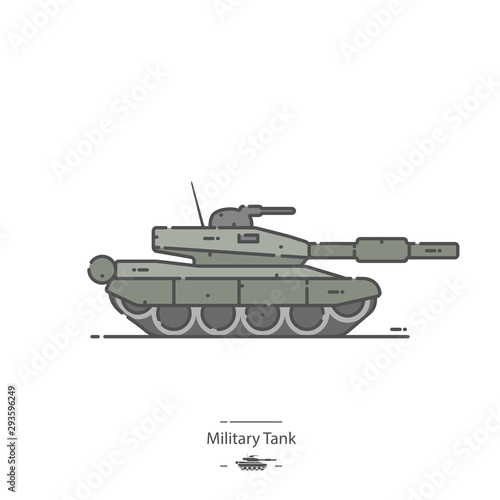 Military Tank - Line color icon