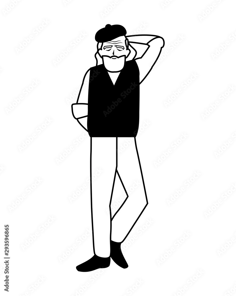 Grandfather cartoon vector design icon Grandfather cartoon vector design icon