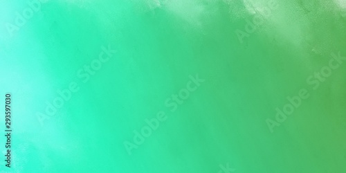 fine brushed / painted background with medium sea green, aqua marine and turquoise color and space for text. can be used for wallpaper, cover design, poster, advertising © Eigens