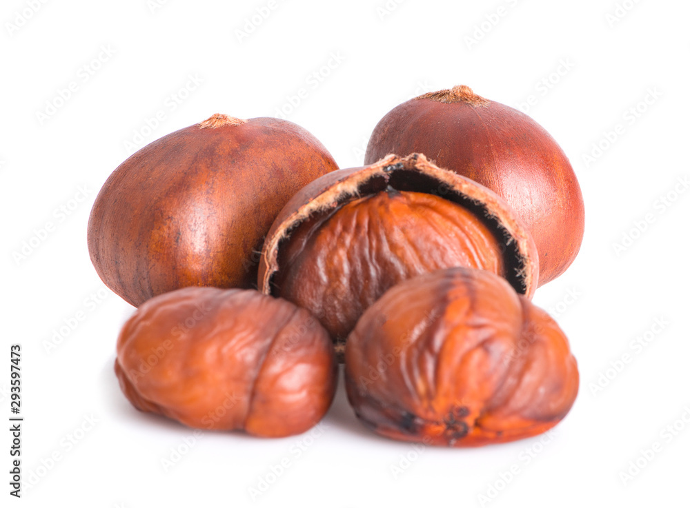 Fresh chestnuts an isolated on white background Fresh chestnuts an isolated on white background