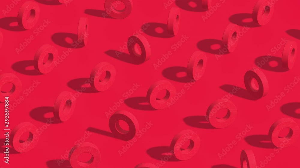 Bright red rings. Abstract 3d animation. Bright red rings. Abstract 3d animation.