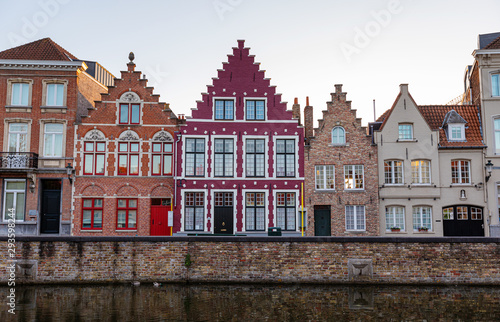 Romantic houses along the river canal in the old city of Europe