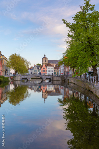 Romantic houses along the river canal in the old city of Europe © A_Skorobogatova