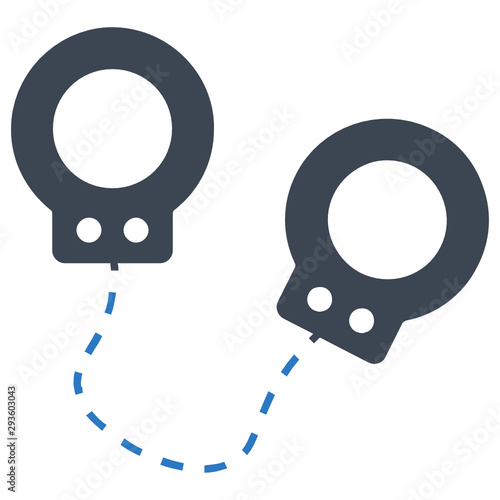 Criminal Deference Trial Attorney Concept, Handcuff Vector Icon