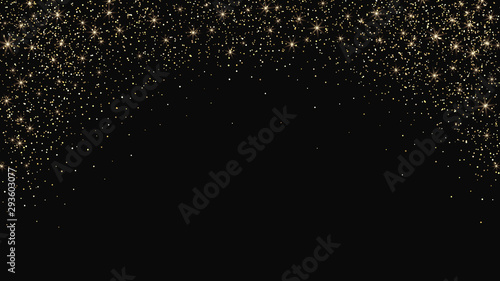 Gold dust on black background