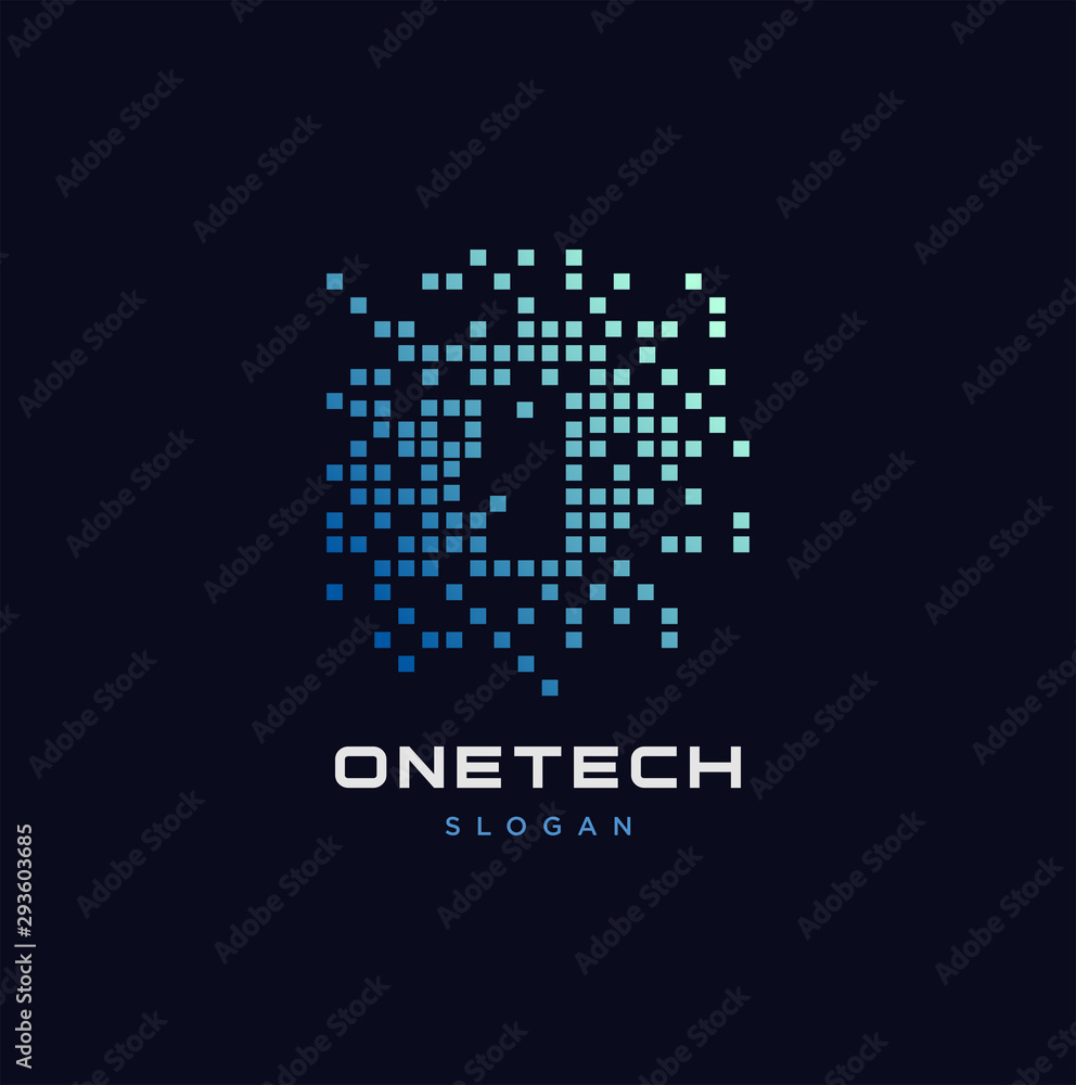 One Tech Logo Design Vector Digita One Tech Logo Design Vector Digita