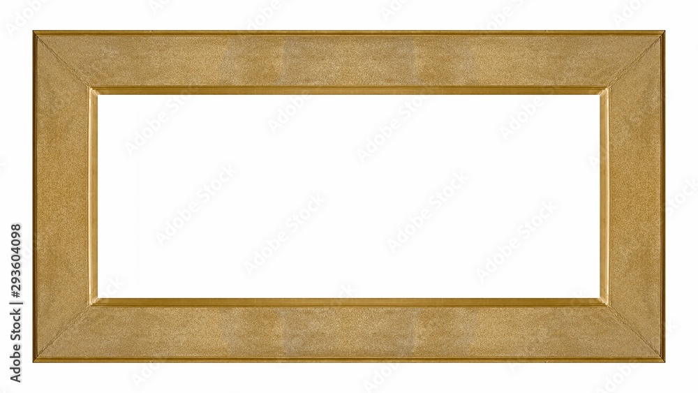 Panoramic golden frame for paintings, mirrors or photo isolated on white background Panoramic golden frame for paintings, mirrors or photo isolated on white background