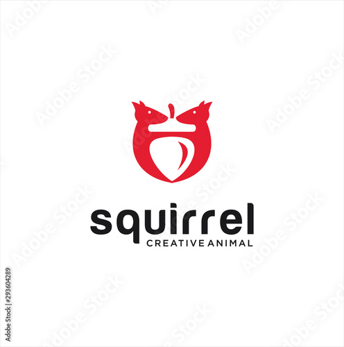 Squirrels Chipmunk Logo with hazelnut Design 