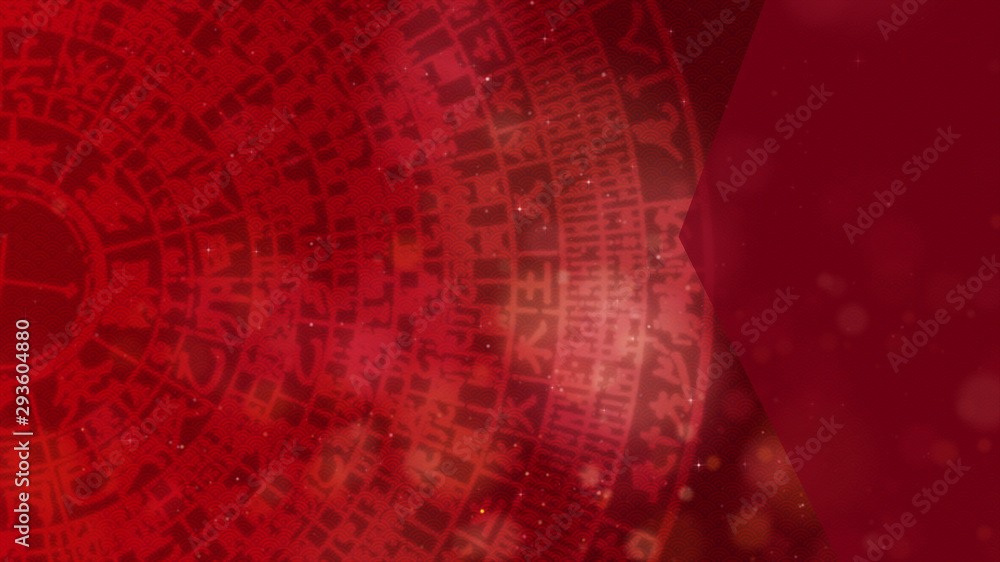 Obraz premium Chinese New Year, Year Of The Rat 2020 also known as the Spring Festival. Digital particles background with Chinese ornament and decorations for seasonal greeting video background