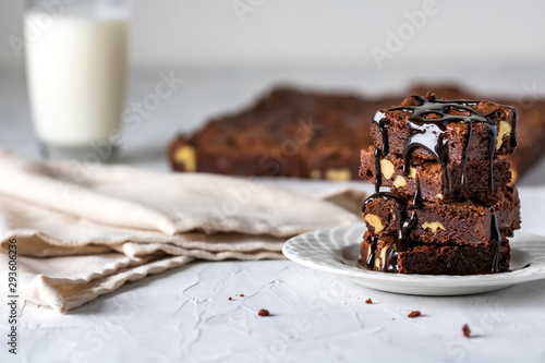 Chocolate brownie stack photo