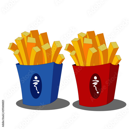 French Fries - Cartoon Vector Image
