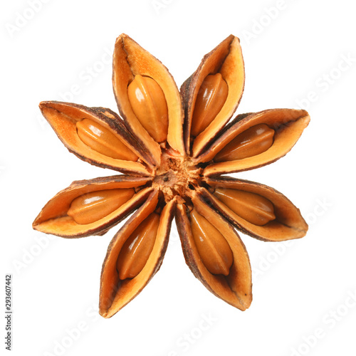 star anise on white background