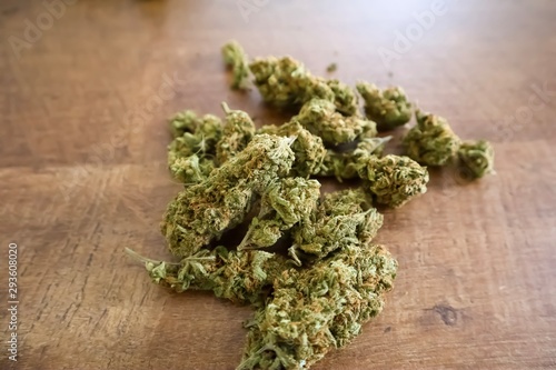 Cannabis hemp buds weed close up ganja sativa indica medicanal marijuana