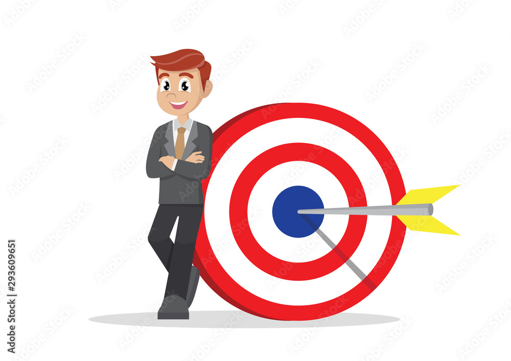 businessman holding an target board and arrow. businessman holding an target board and arrow.