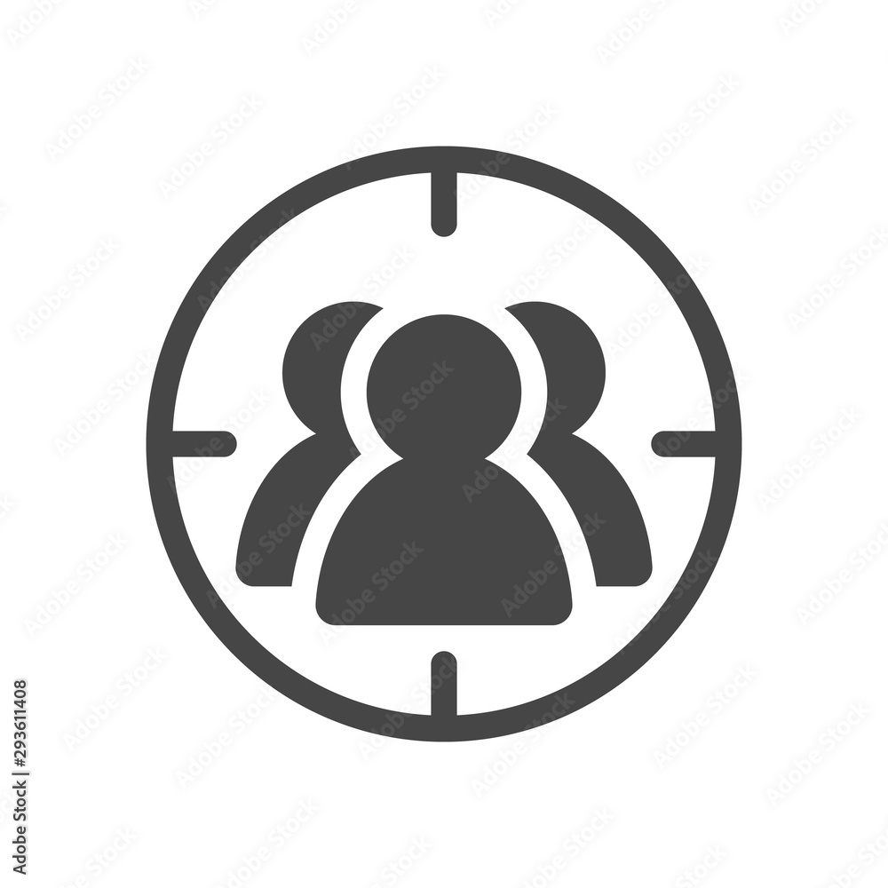 target audience icon vector, solid logo illustration, pictogram isolated on white target audience icon vector, solid logo illustration, pictogram isolated on white