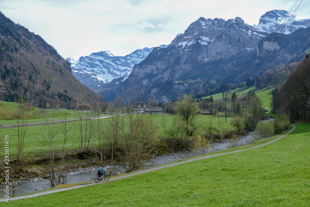 Landscape at the village of Grafenort on Switzerland