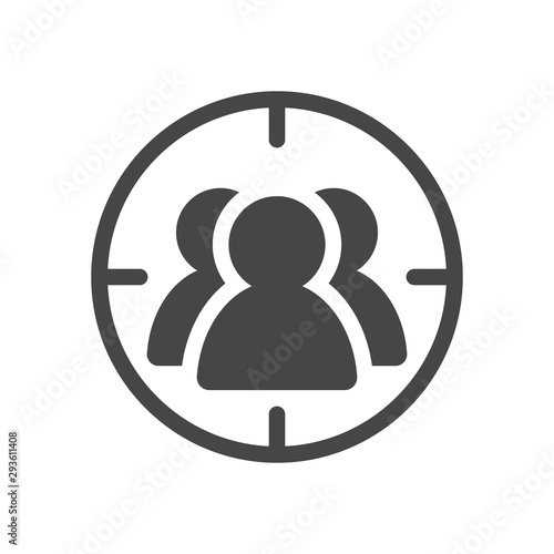 target audience icon vector, solid logo illustration, pictogram isolated on white
