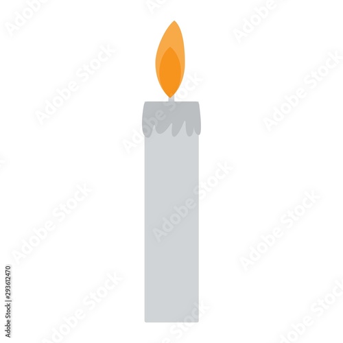 Candle. Christmas flat icon and illustration on white background. Holiday symbol.