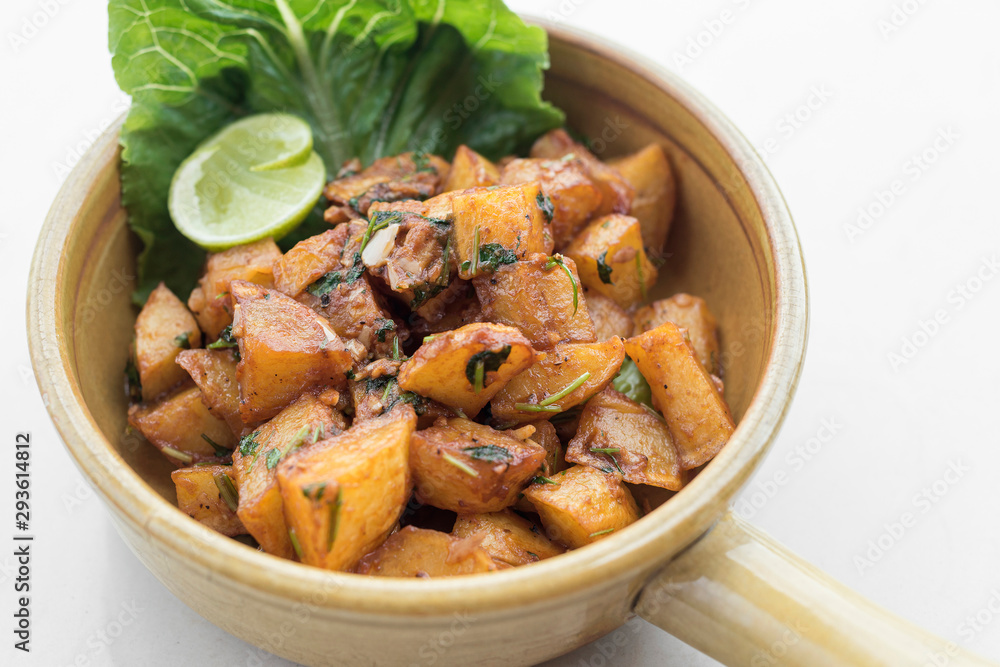batata harra traditional lebanese spicy fried potato starter dish batata harra traditional lebanese spicy fried potato starter dish