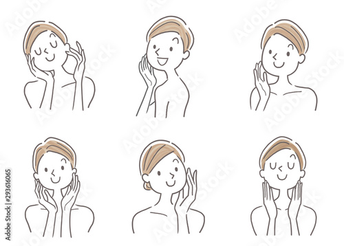 Illustration material: beauty, skin care, set, collection