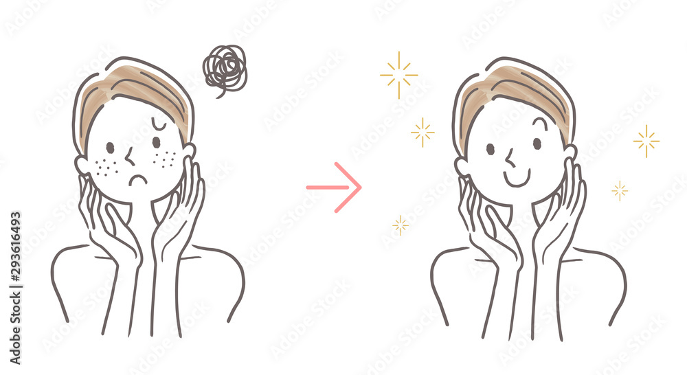 Illustration material: beauty, skin care Illustration material: beauty, skin care