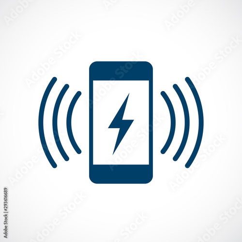 Mobile telephone charging vector pictogram