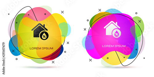 Color House humidity icon isolated on white background. Weather and meteorology, thermometer symbol. Abstract banner with liquid shapes. Vector Illustration