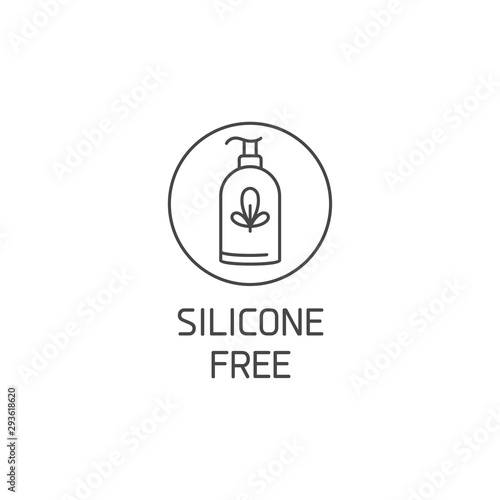 Vector logo, badge or icon for natural and organic products. Eco safe sign design. Silicone free sign.