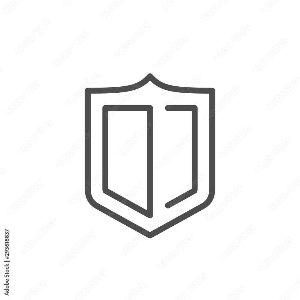 Shield line icon and security concept Shield line icon and security concept