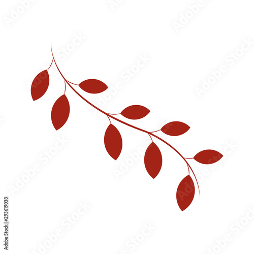 Fototapeta Naklejka Na Ścianę i Meble -  autumn branch with leafs seasonal icons