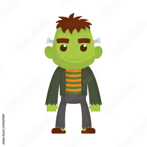 little boy with frankenstein costume character