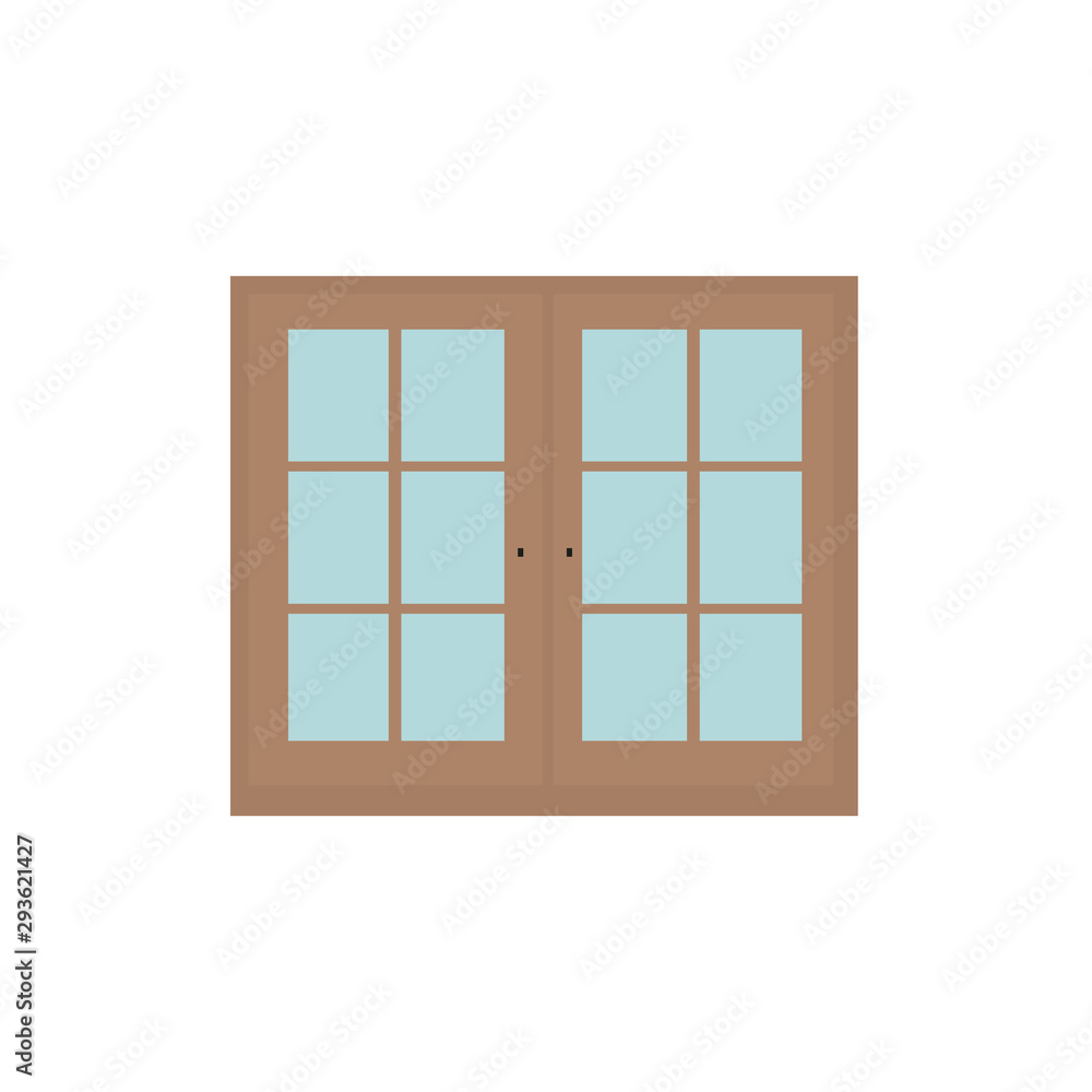 Closed window vector illustration. Closed window vector illustration.