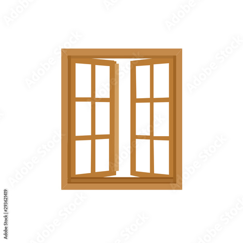 Open window vector illustration.