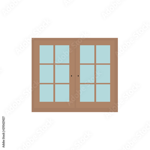 Closed window vector illustration.