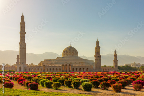 Muscat, Oman. Sultan Qaboos Grand Mosque building architecture photo