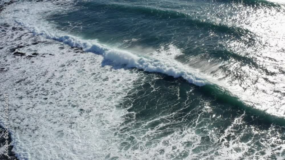 Aerial shoot with the ocean waves on Iceland Aerial shoot with the ocean waves on Iceland