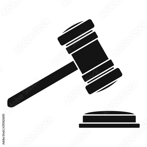 Judge gavel icon. Simple illustration of judge gavel vector icon for web design isolated on white background