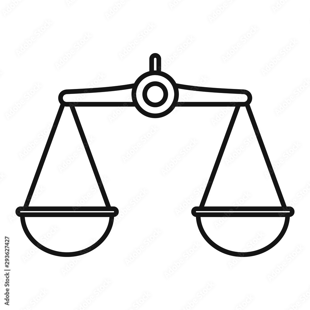 Judge balance icon. Outline judge balance vector icon for web design isolated on white background Judge balance icon. Outline judge balance vector icon for web design isolated on white background