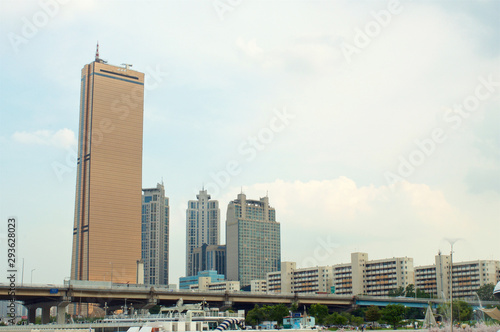 View to 63 building from the Hang river
