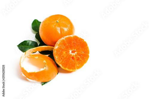 Fototapeta Naklejka Na Ścianę i Meble -  Isolated oranges on white background with copyspace on right side
