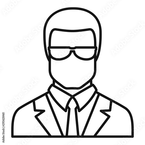Jurist avatar icon. Outline jurist avatar vector icon for web design isolated on white background