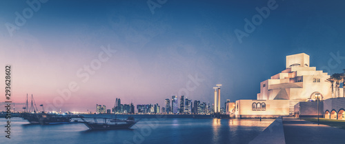 Doha harbour at night